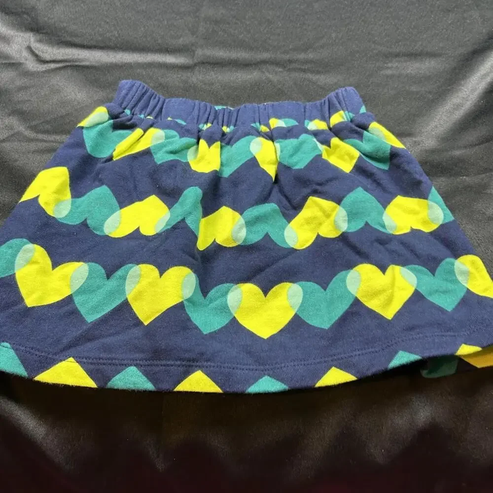 Crazy 8 GIRLS Blue Skirt with Green Hearts Size 5T